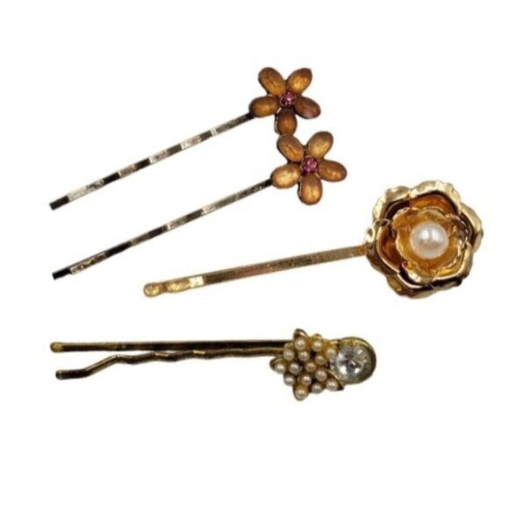 🔷Pretty Boho Hair Pins Floral Set of Four